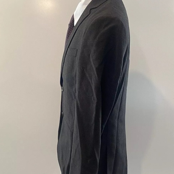 Banana Republic Men's Brown Windowpane Plaid Wool Sport Coat Size 38R (BS) - Picture 3 of 10